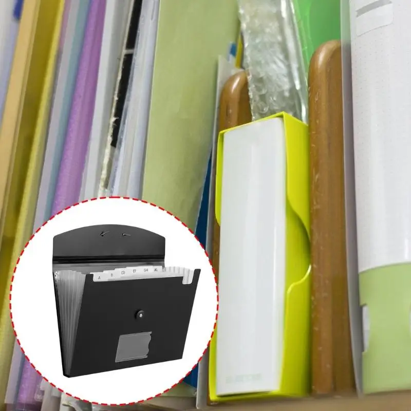7/13 Pockets Document Folder Accordions File Storage Box File Folder for Sorting Documents Receipt Cards and Papers F19E