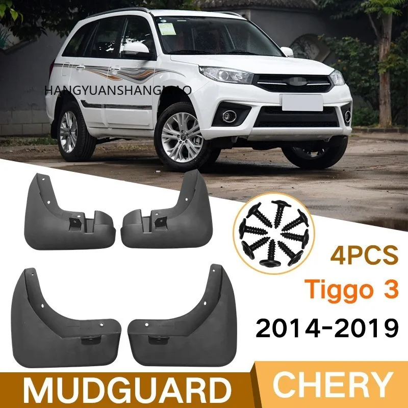 Mudguards Fenders for Chery Tiggo3 2014-2019 Black ABS Automotive Tire Accessories Car Exterior Decor Protective Parts