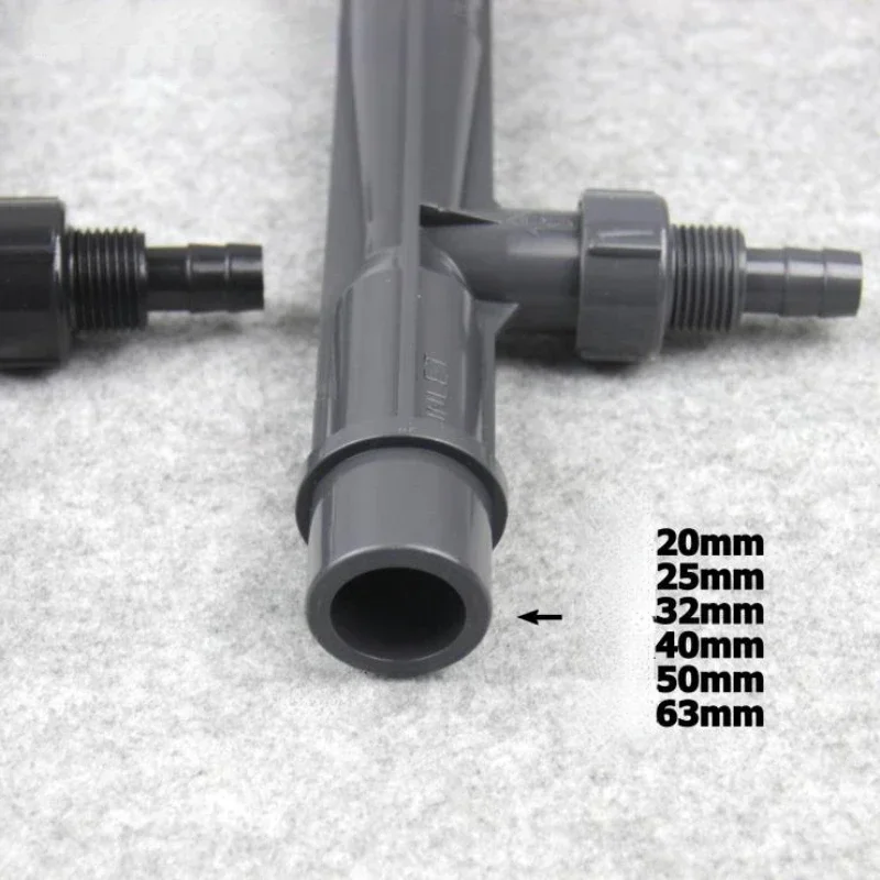 1PC Venturi Ejector UPVC Water Pump Gas-liquid Mixer Plastic Pipe Water Ejector Ozone Injector For Agricultural Irrigation
