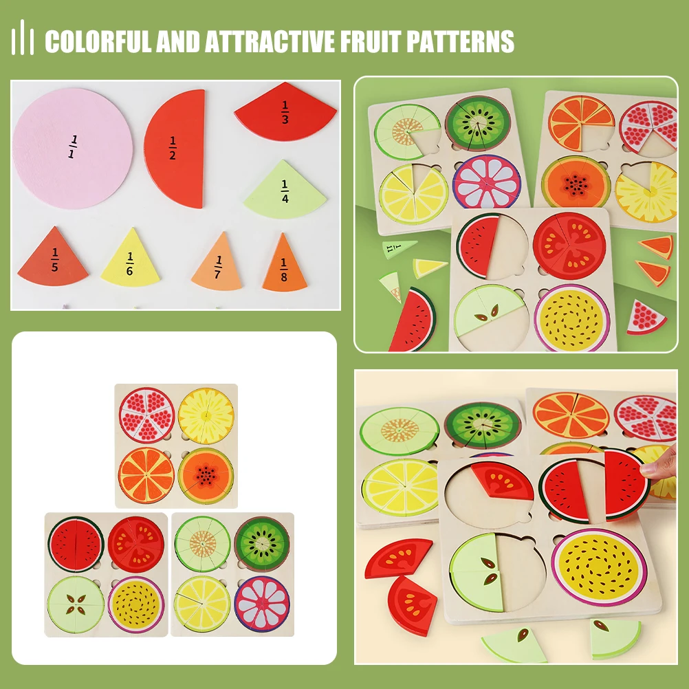 

Wooden Teaching Aids Educational Tool Kids Arithmetic Fraction Cognitive Plaything Teaching Board Fruit Classification Activity