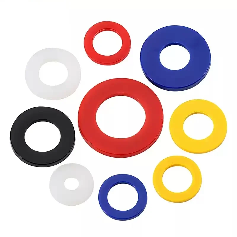 Rondella in nylon colorato Guarnizione piatta Rondelle dure di tenuta in plastica Rosso Blu Giallo Nero Bianco M2 M2.5 M3 M4 M5 M6 M8 M10 ~ M20