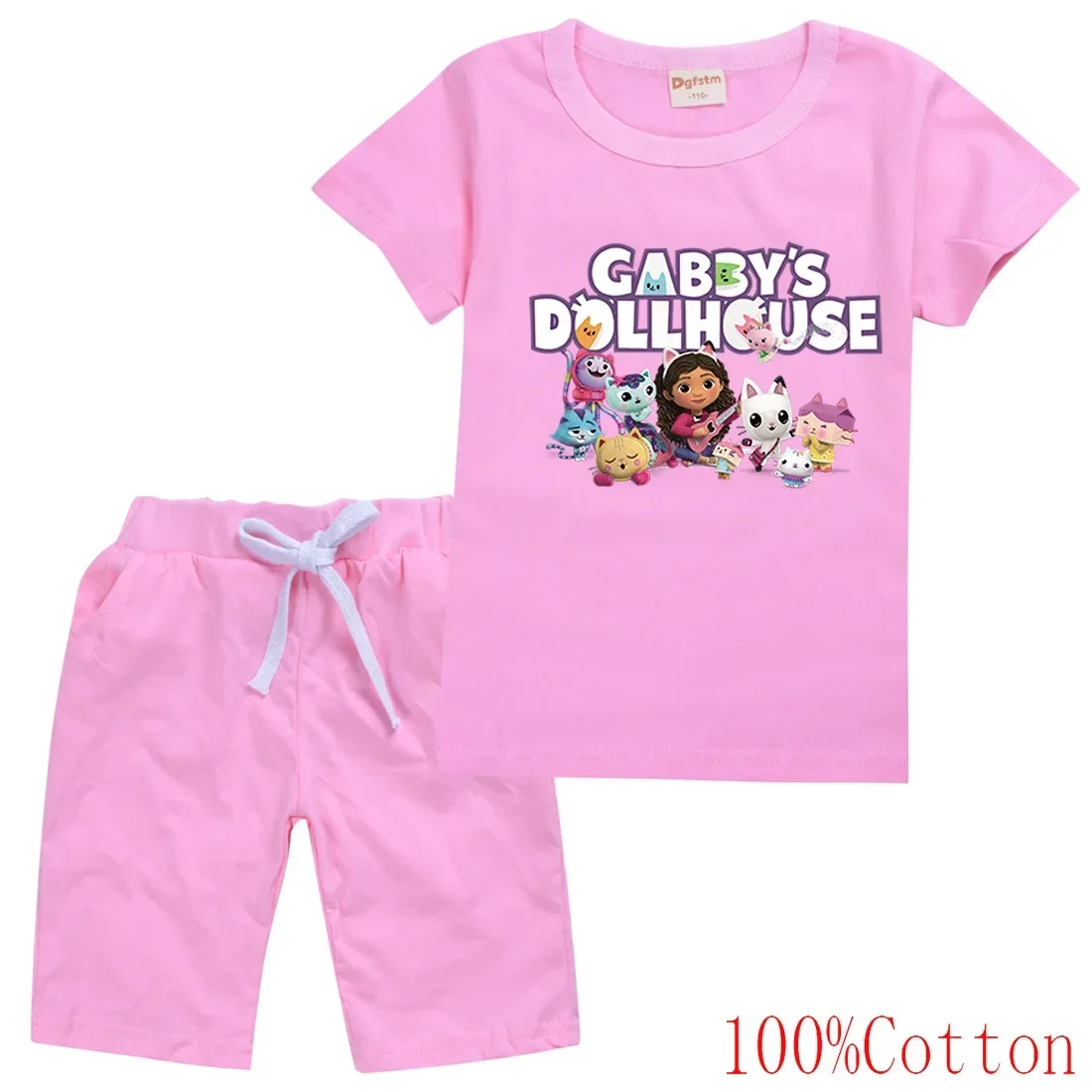 Casaco Gabby Doolhouse T Shirt Kids Gabbys Chat T-shirt Shorts 2pcs Sets Baby Girl Outfit Set Teen Boys Short Sleeve TrackSuit