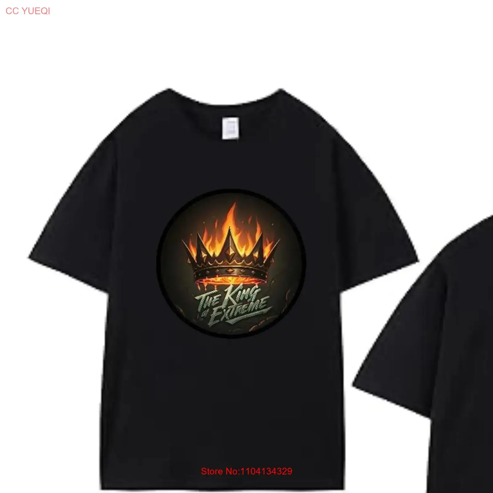 The King of Extreme T-Shirt im Vintage-Look, gewaschenes Oberteil für den Alltag, Designerkleidung, Streetwear, weich, leicht stylisch, mit Grafikdruck.