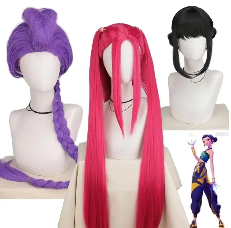 คอสเพลย์วิกผมเคป๊อป ดีมอนน์ ฮันเตอร์ส ซุปเปอร์สตาร์อะนิเมะวิกผมไอดอลผมยาวปาร์ตี้ฮาโลวีนผู้หญิงหญิง
