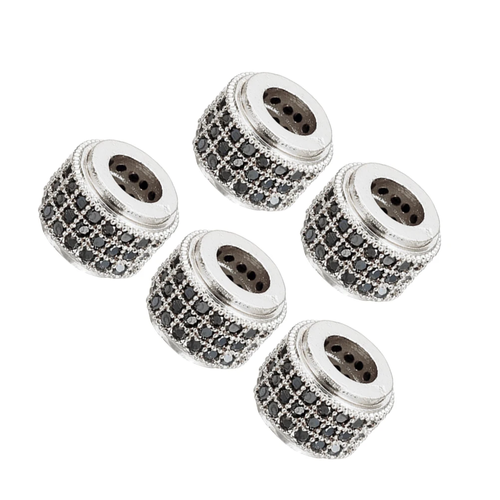 

5pcs Zircon Spacer Beads Delicate Metal Loose Creative Jewelry Making Bracelet Diamante Accessories Craft DIY Gifts Beads