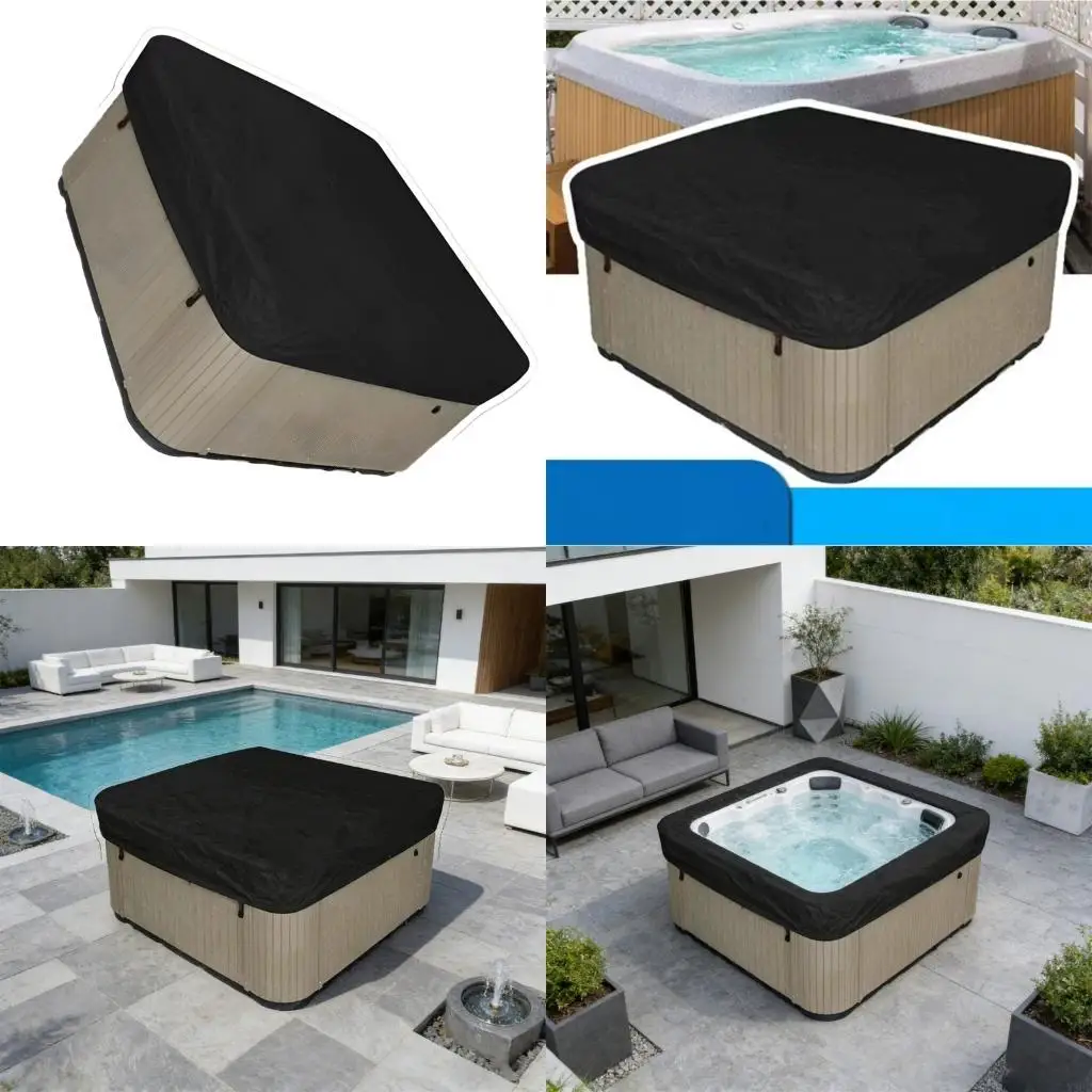 Convenient Square Pool Cover for Outdoor Use with Drawstring Closure and lightweights Design for Easy Storage X3UC
