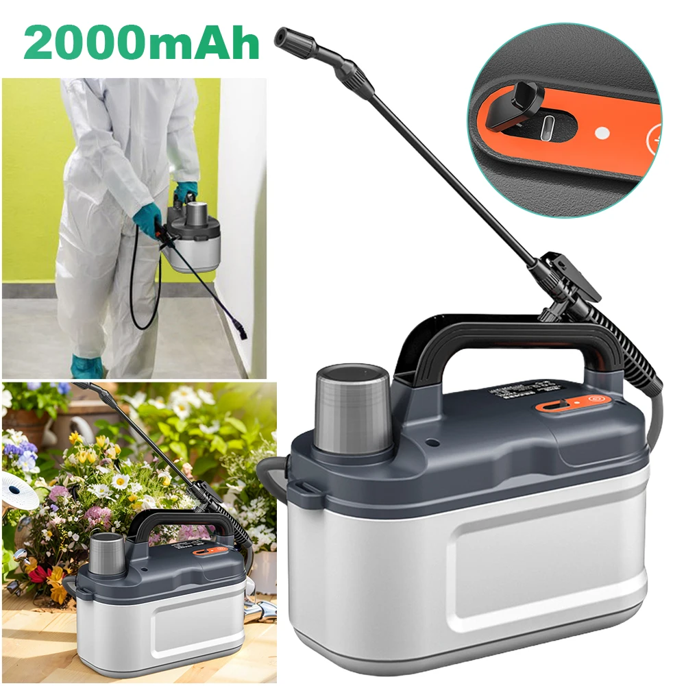 Spruzzatore elettrico da 4 litri Batteria ricaricabile incorporata da 2000 mAh Spruzzatore da giardino Spruzzatore alimentato a batteria Spruzzatore d'acqua portatile