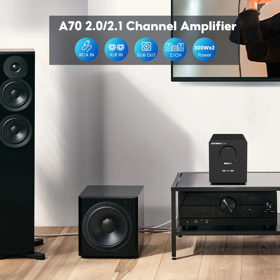 Aiyima-Audioa70ステレオpffbパワーアンプ、tpa3255、300w x 2、クラス