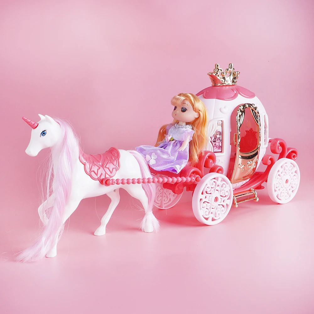 Mini carrello di zucca Principessa casa delle bambole Carrozza in miniatura Modello di mobili con luci Casa delle bambole Puzzle Accessorio da gioco Regalo per ragazza