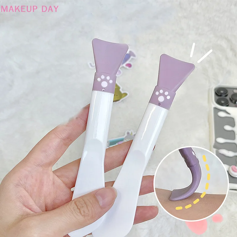 Cute Claw Silicone Facial Mask Brush Double End Scraper Facial Mask Brush Smear Mud Mask Special Facial Beauty Tools