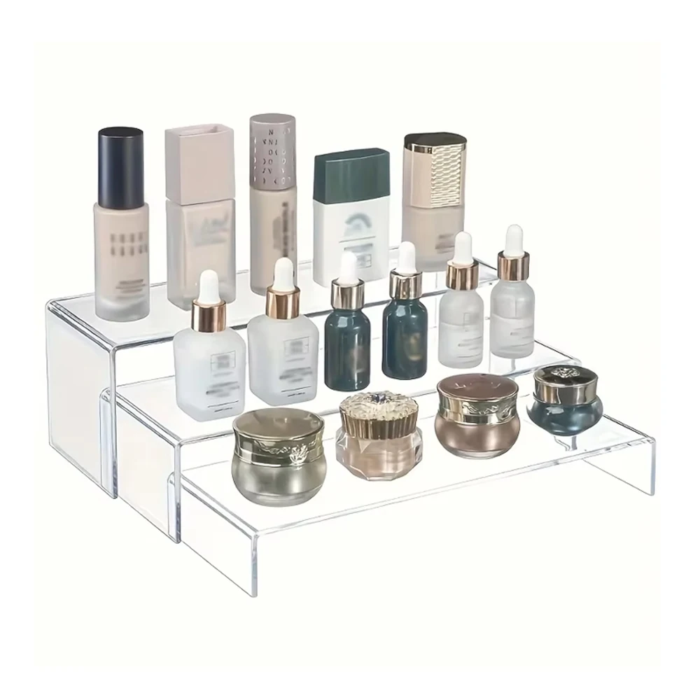 3/6pcs Transparent Acrylic U-Shaped Display Rack Desktop Bathroom Storage Organizer for Makeup Figurine Toys Collection