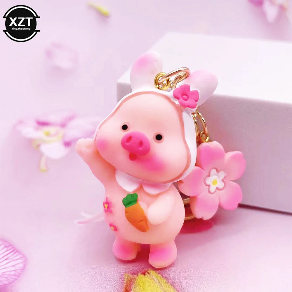 Cartoon Pink Piglet Keychain Car Keychain Car Accessories Cute Piggy Doll Backpack Pendant Keychain Jewelry Gift