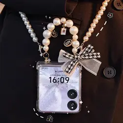 Fashion Pearl Chain Phone Case for Xiaomi Mix Flip 2 for Xiaomi Mi Mix Flip MIX FLIP Protective Cover