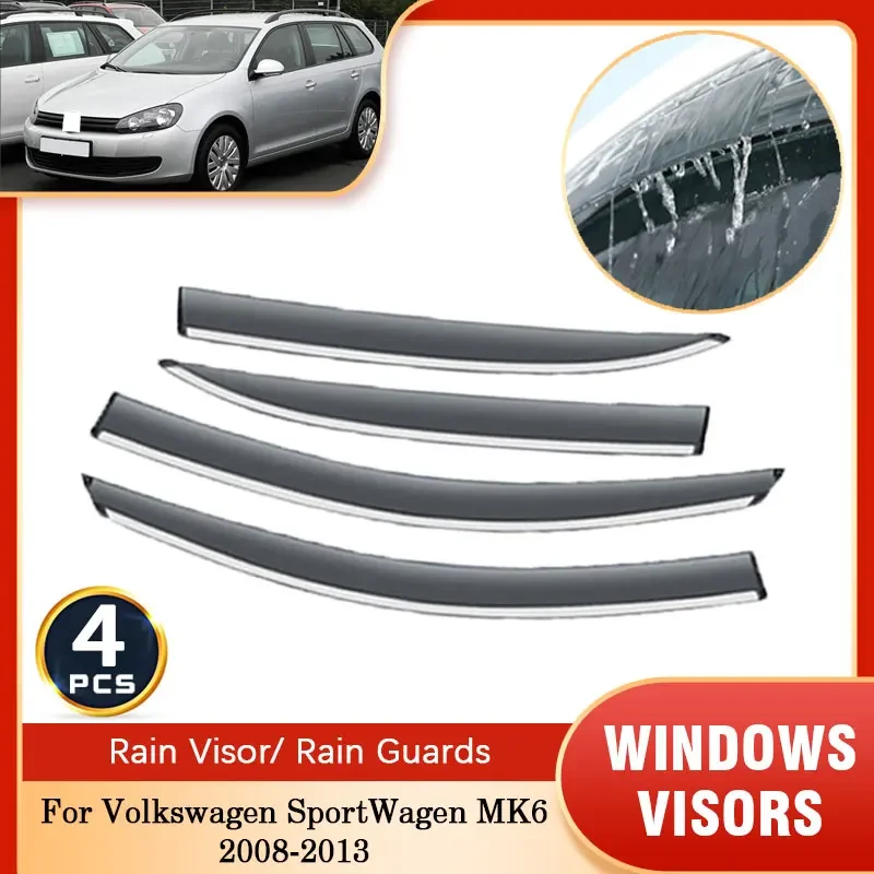 For Volkswagen SportWagen MK6 2009~2013 Rain Sunshade Window Visor Windshield Deflectors Protective Cover Ventilation Accessory