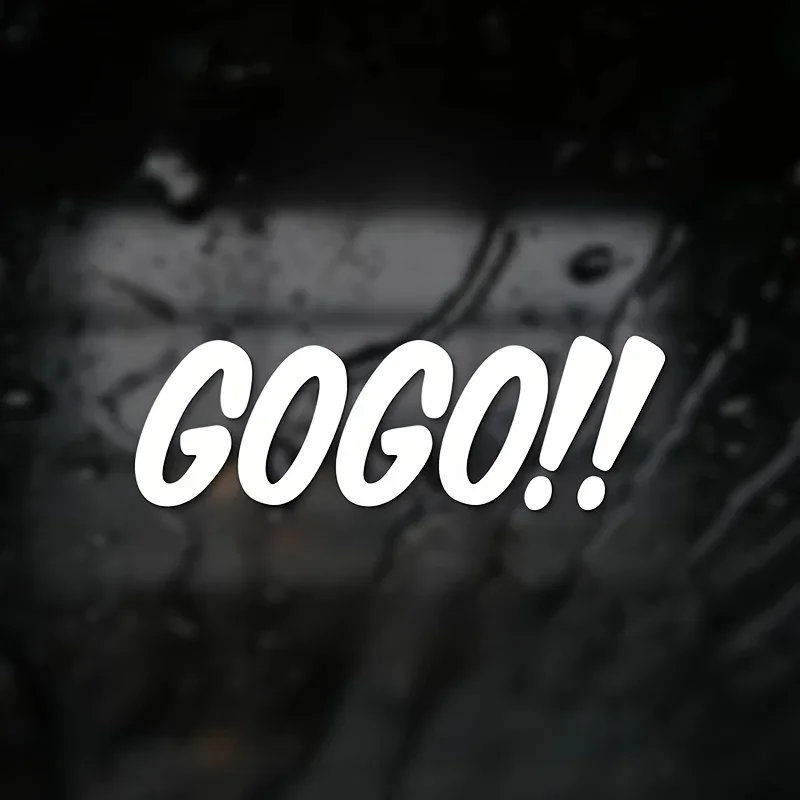 1 pieza de moda "¡GOGO!!" Pegatina, llamativo diseño energético para personalización de vehículos y dispositivos