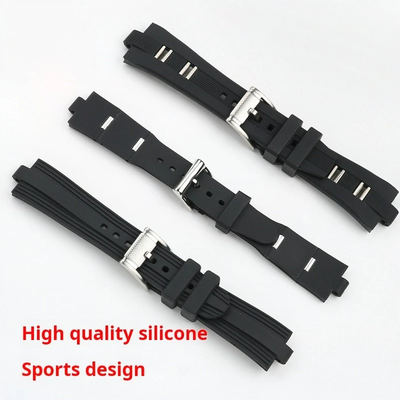 Rubber Watchband Accessories for Bvlgari watch strap 22*7mm 22*8mm 26*9mm silicone Bulgari Band Convex belt women men wristband