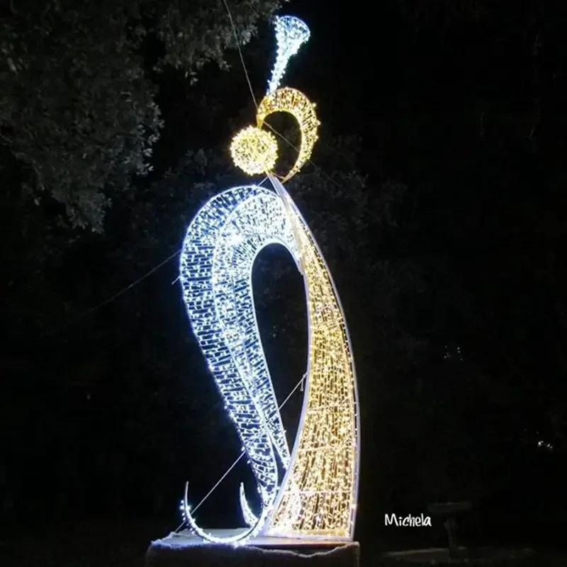 12 Years Factory High Quality 3D LED Model Solar String Street Christmas Decorative Angel Figurines Motifs Light