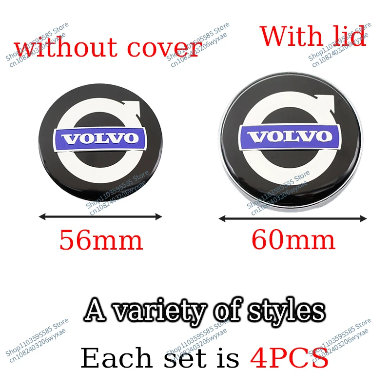 4 pçs 56/60mm centro da roda do carro hub cap emblema decalque roda adesivo para volvo xc90 c30 t6 s60 c70 xc40 v40 xc70 v70 v60 v50