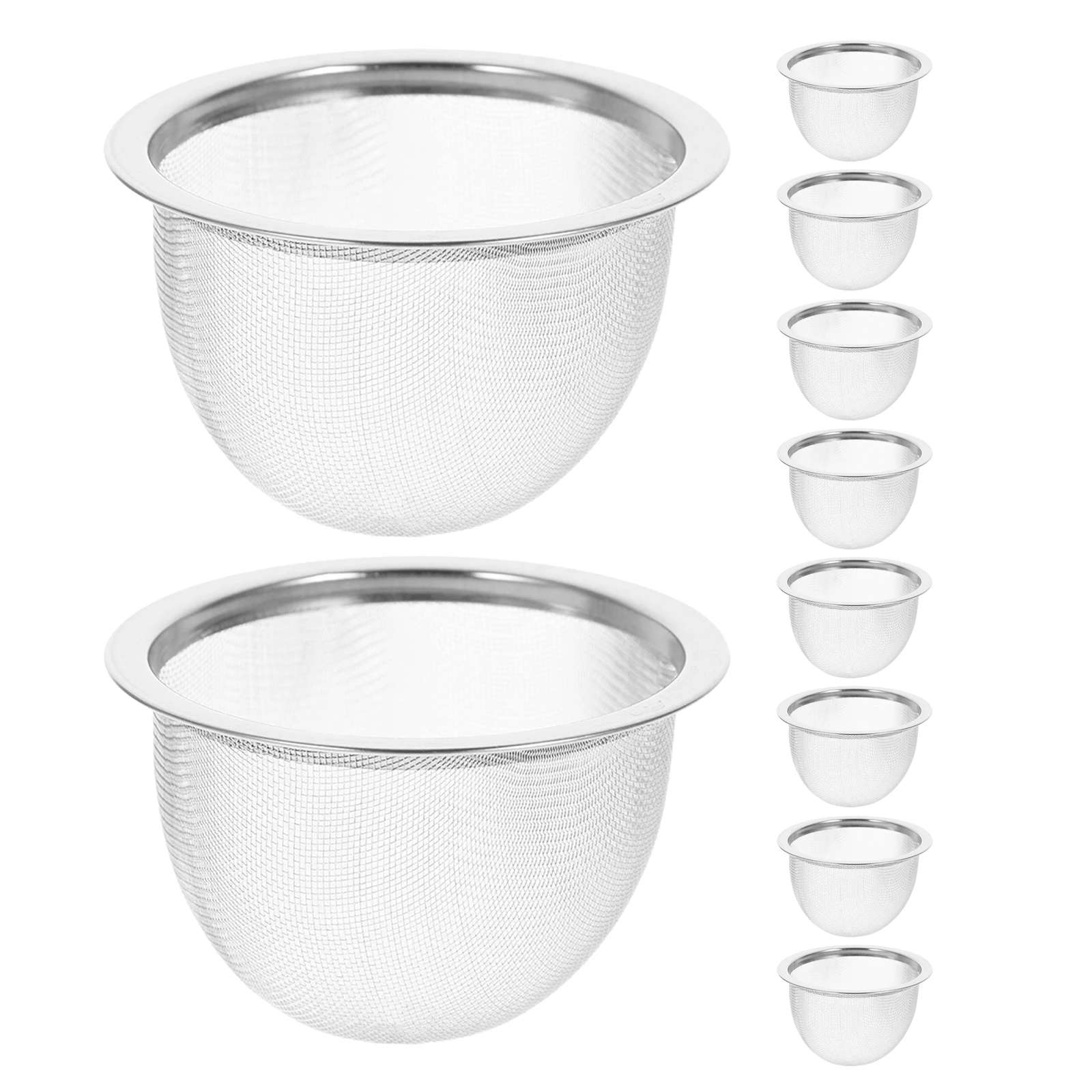 

10Pcs Stainless Steel Tea Filter 2.75 X 1.77 Loose Leaf Infuser Basket Fine Mesh Strainer for Reusable Tea Brewing