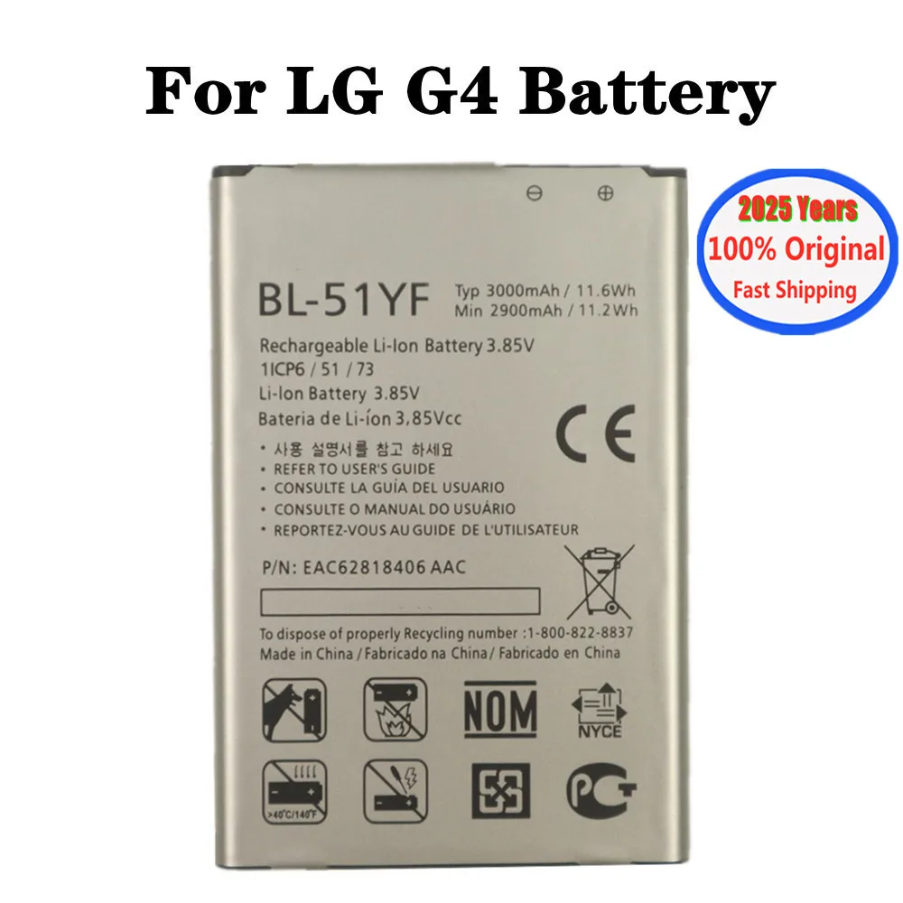 2025 Years BL51YF Battery For For LG G4 V32 VS986 VS999 US991 LS991 F500 G Stylo F500 F500S H815 H811 H810 H818 H819 Bateria