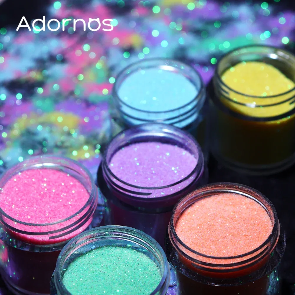 6Bottles Shiny Iridescent Sugar Powder Epoxy Resin Filling Starlight Effect Glitter Powder DIY Silicone Mold Resin Crafts Filler