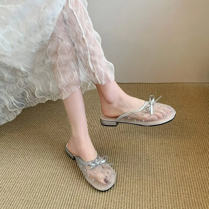 

2025 New Women's Ballet Flat Shoes Mary Janes Lace-Up Flats French Style Square Head Low Heel Spring Autumn Season PU Leather