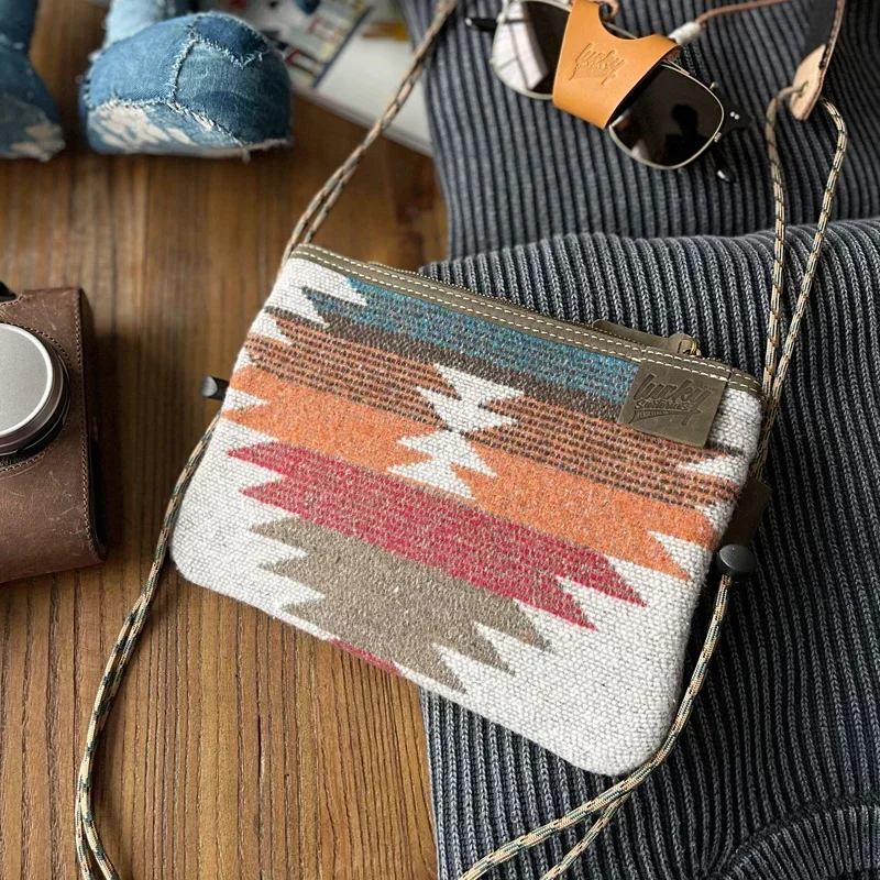 New Arrival Indian Cowhide Envelope Double Layer Deconstructed Shoulder Small Bag for Men Japan Style