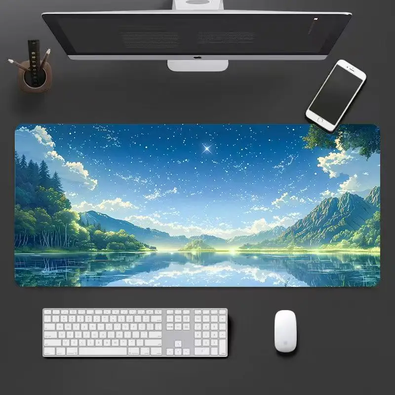 Novo Anime Paesaggio Giochi Mouse Pad giocatori di giochi giochi per computer infiniti Accessori per ufficio Tappetino da scrivania per computer tappetini grandi Grande