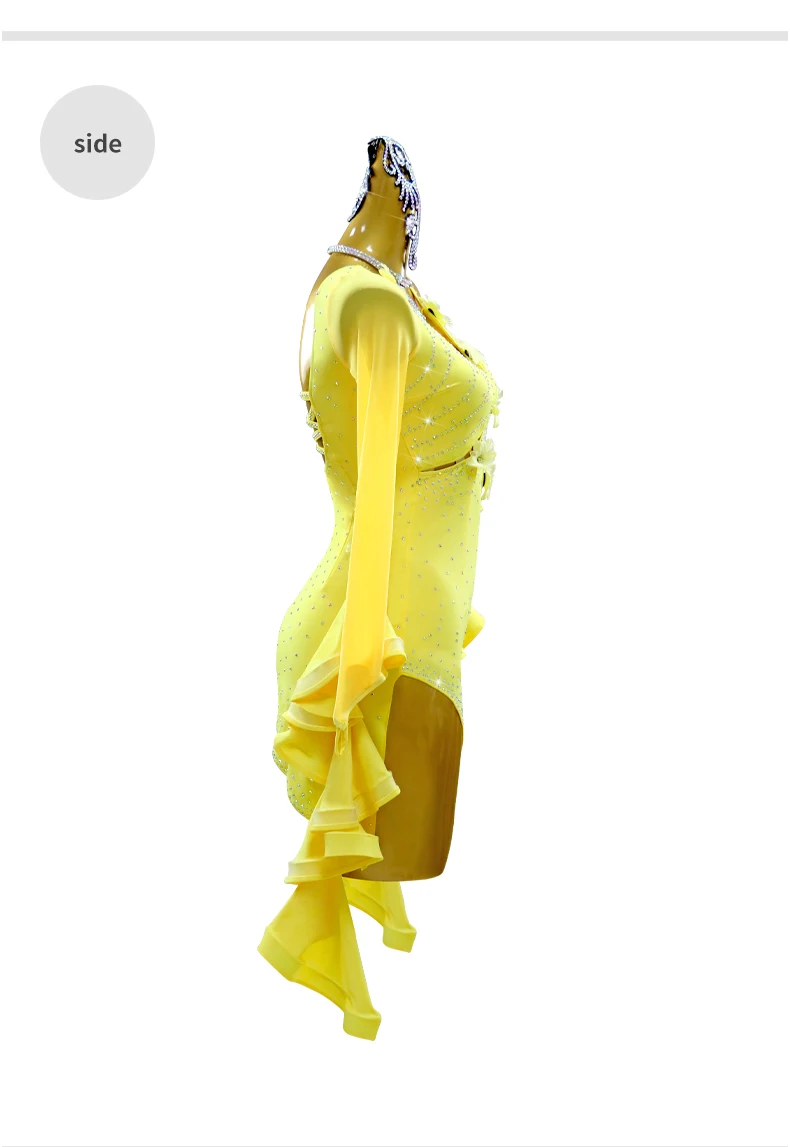 Neue lateinamerikanische Kleider, Ballkleid-Rock, Damen-Performance-Outfit, Mädchen-Kostüm, Bühnen- und Abendgarderobe, Karnevalskostüm, Kabarett-Outfit. – Detail 9