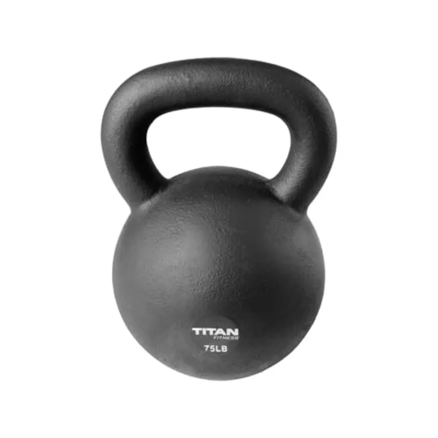 جرس Kettlebell من الحديد الزهر بوزن 75 رطل لتمرين الجسم بالكامل مع علامات LB شفافة صب قطعة واحدة متينة مثالية لتدريب القوة #1