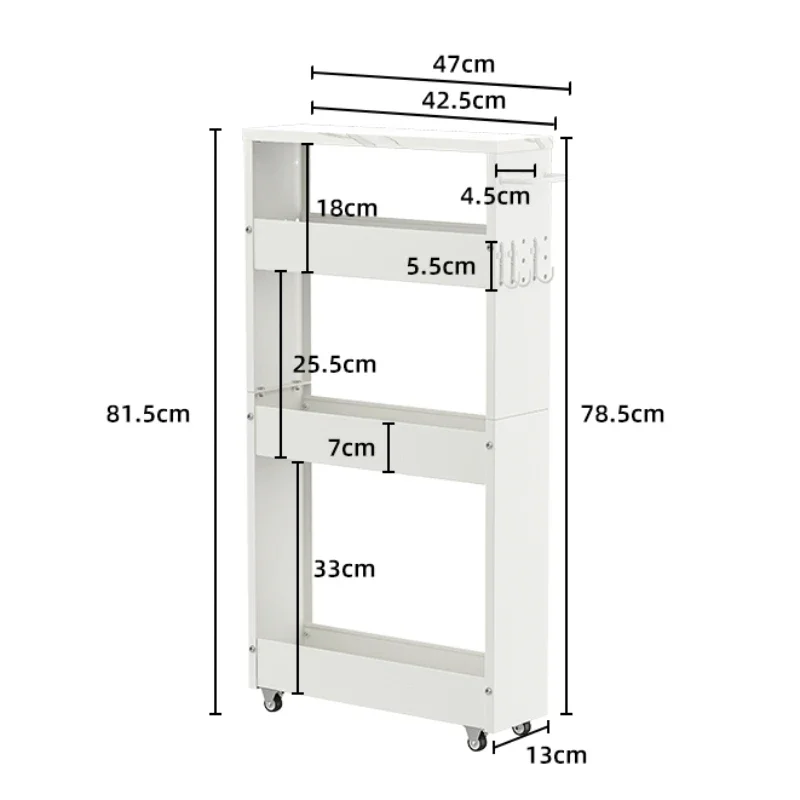 Multi-Layer Drawing Spice Holder High Guardrail Storage Rack Kitchen Ultra-narrow Storage Cart Stable Load-Bearing Seam Cabinet
