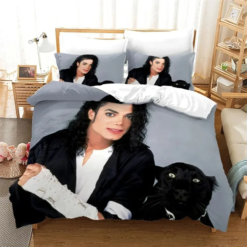 

3D Print Michael Jackson Bedding Set,Duvet Cover Comforter Bed Set Quilt Cover Pillowcase,King Queen Twin Size Boys Girls Adults