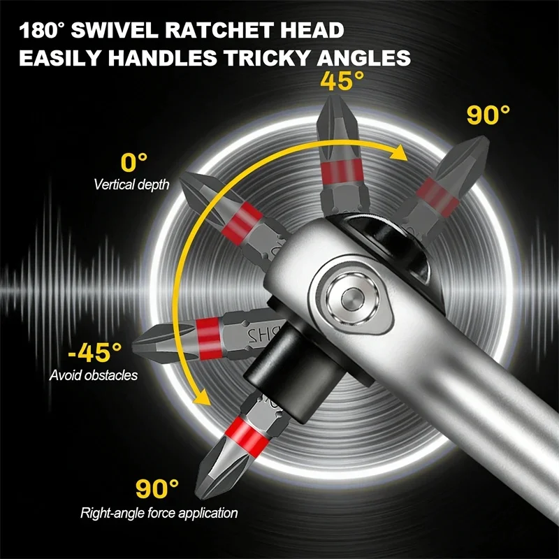2026 New Magnetic Ratchet Screwdriver Set Semi Automatic Multi Purpose Socket Toolbox Bicycle DIY Auto Household Repair Kit