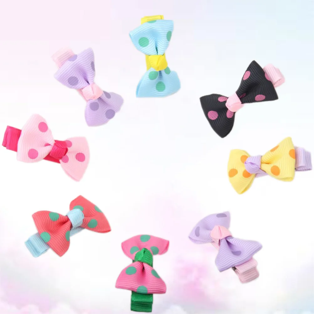 20 Pcs Hair Clip Girls Bows Colorful Hairpin Lovely Clips Dots 's