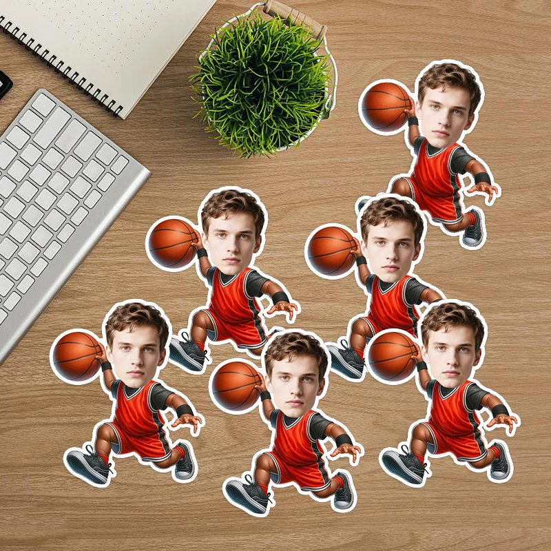 20 autocollants personnalisables sur le thème des passionnés de basketball, décorations pour fêtes d'anniversaire et célébrations