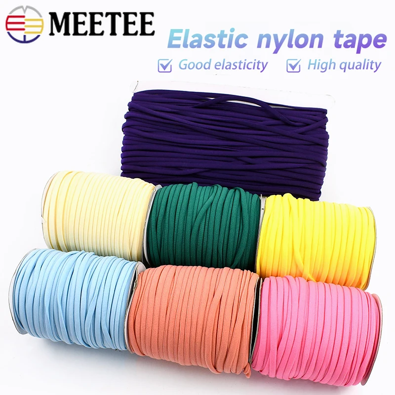 

10/20M 3/5mm Elastic Band Mask Oil Core String Hairwear Ear Strap Polyamide Rope Underwear Bra Rubber Bands Sewing Accessories
