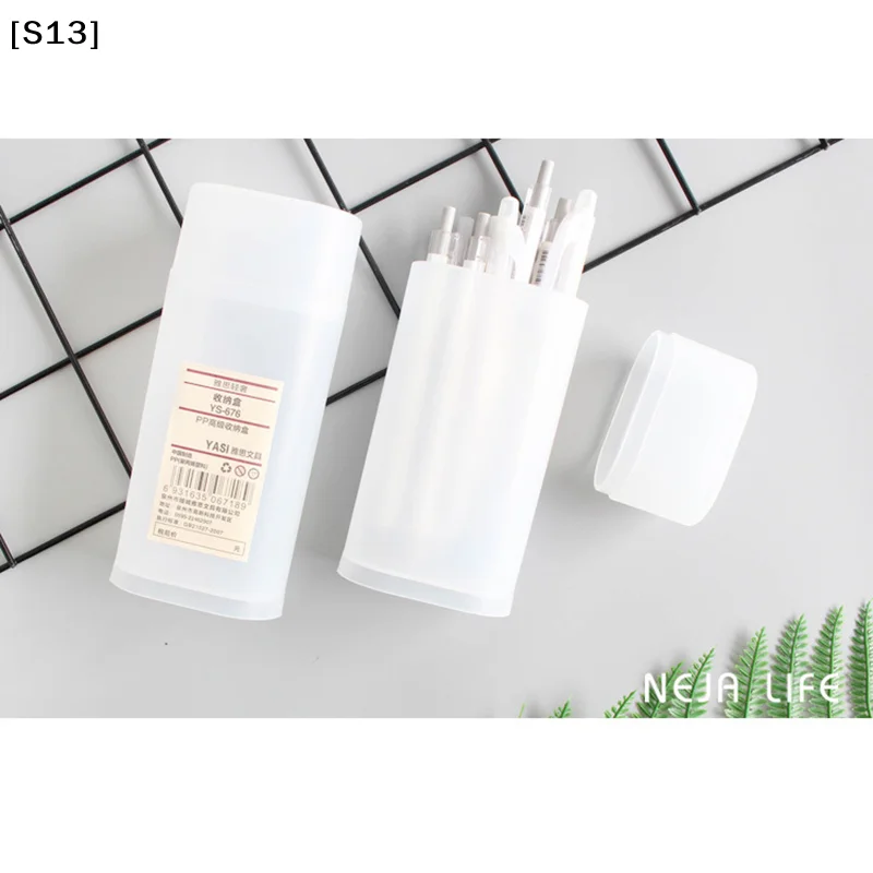 Transparent Pencil Case Plastic Simple Stationery Solid Color Student Pencil Box[Q]Q@