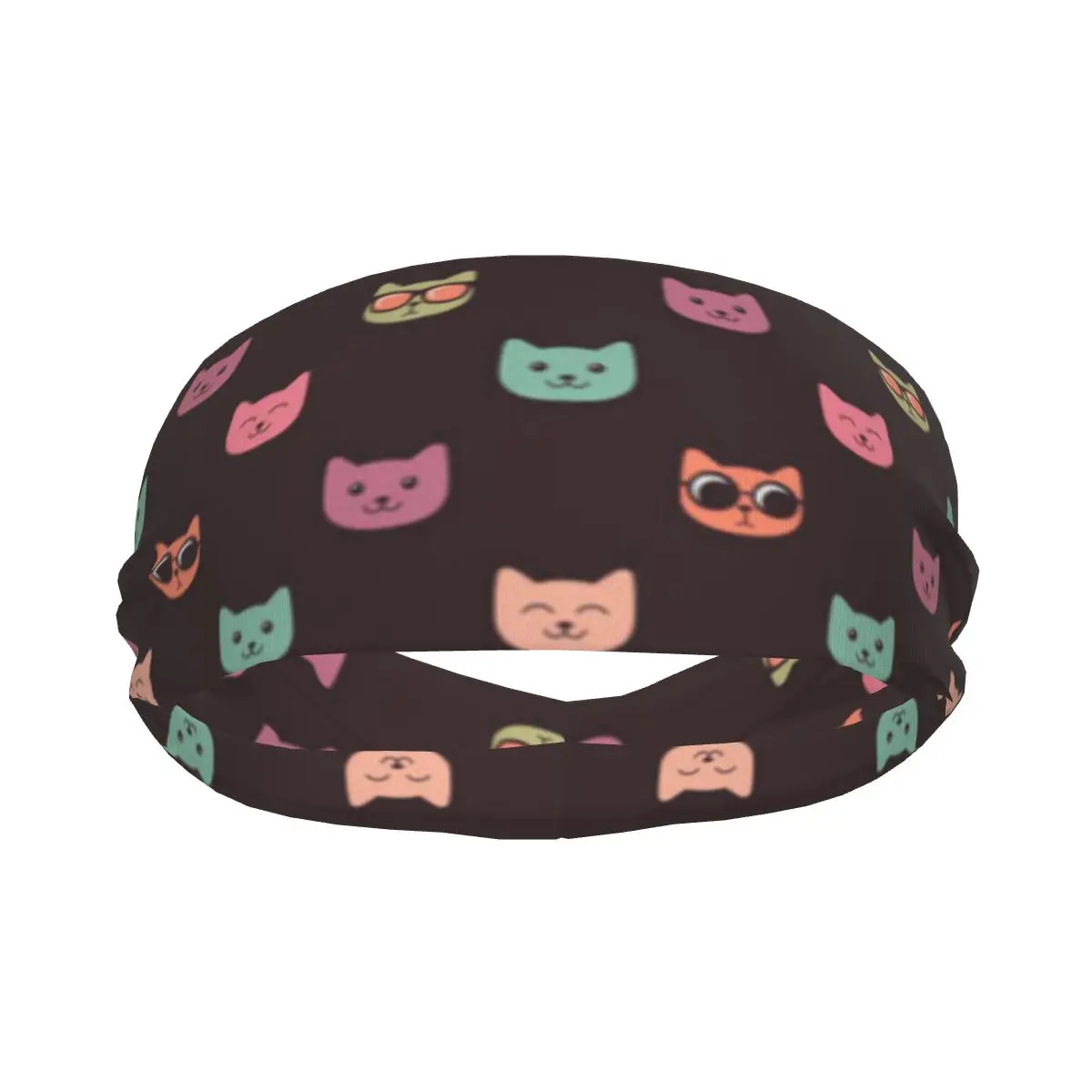 

Sports Headband Cat Faces Colorful Running Fitness Sweatband Absorbent Cycling Jog Hair Bandage