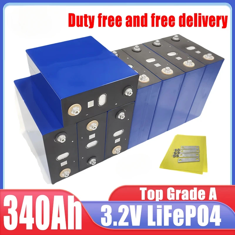 

3.2v 340ah GRADE A 10000+ cycles new Lifepo4 battery DIY 12V 24V 48V RV solar storage golf cart battery pack EU/US tax-free