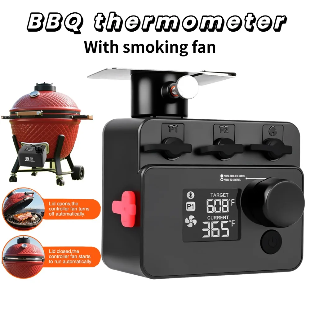 

Wireless Bluetooth Meat Thermometer PID BBQ Fan Controller Temperature Control Probe for Smoker Kamado Oven
