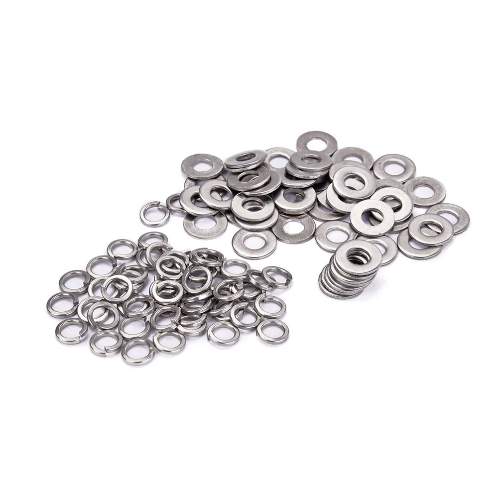 

200 pcs Nuts Washers Guitar Bridge Parts Corrosion Resistant Steel For Music Instruments Mounting Electronics Machinery Car