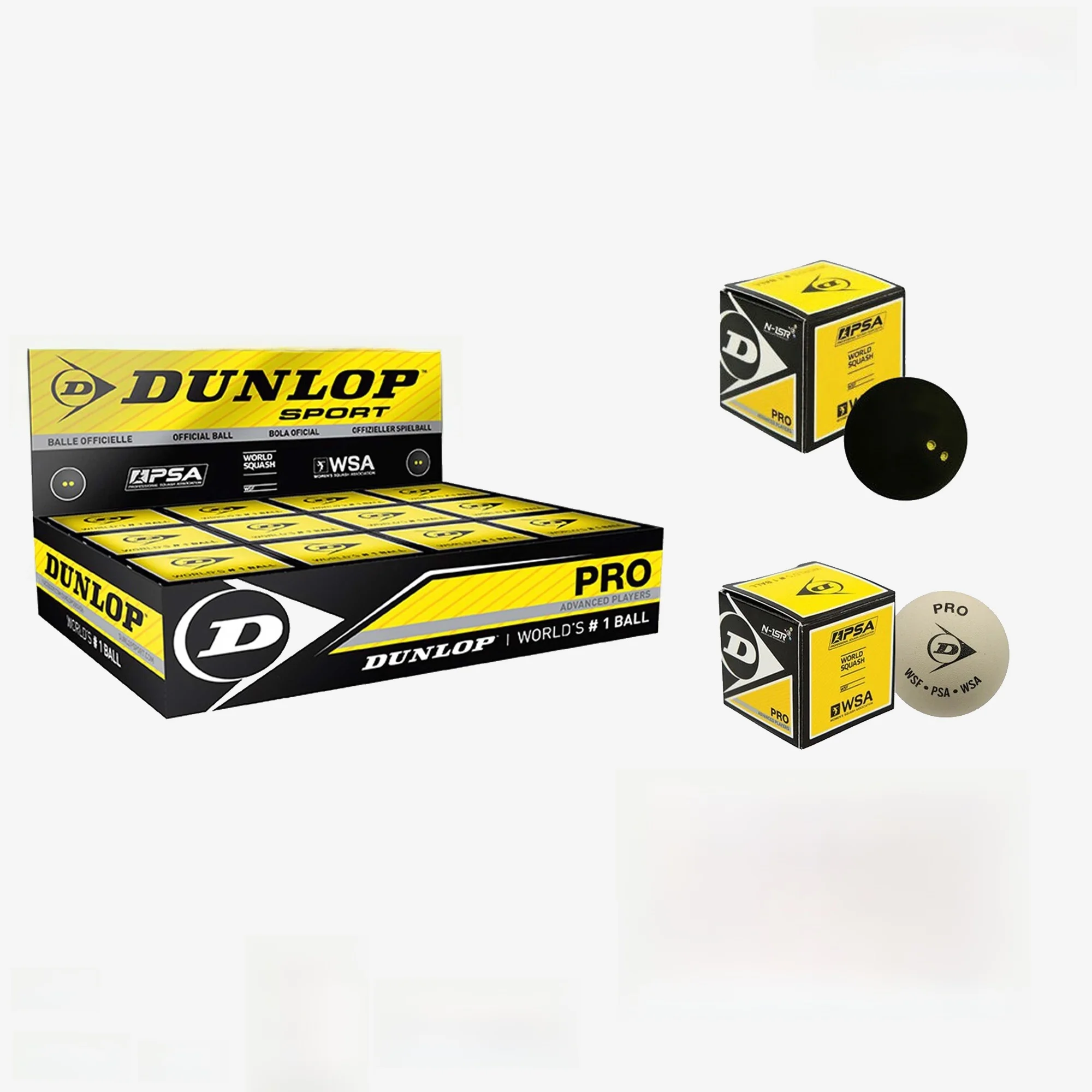 dunlop-professional-squash-racquets-three-pack-fast-flight-double-yellow-dot-sport-fitness-fans-supplies-badminton-shuttlecocks