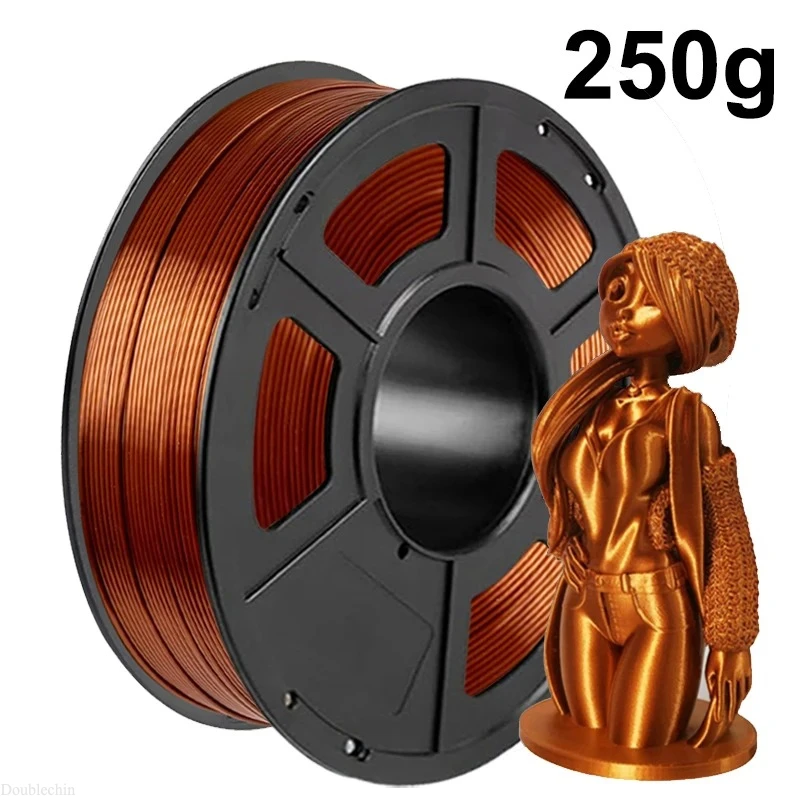 Premium Silk PLA Filament 1.75mm Glossy Metallic Effect 3D Printer Material Copper Gold Silver Blue 250g 1KG
