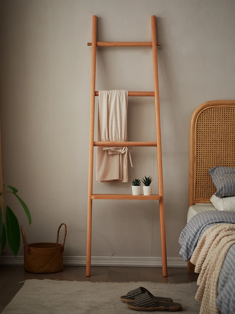 

Ladder, clothes rack, bedroom, log against wall, clothes rack, homestay, hotel, art storage rack, floor to floor trapezoidal clo