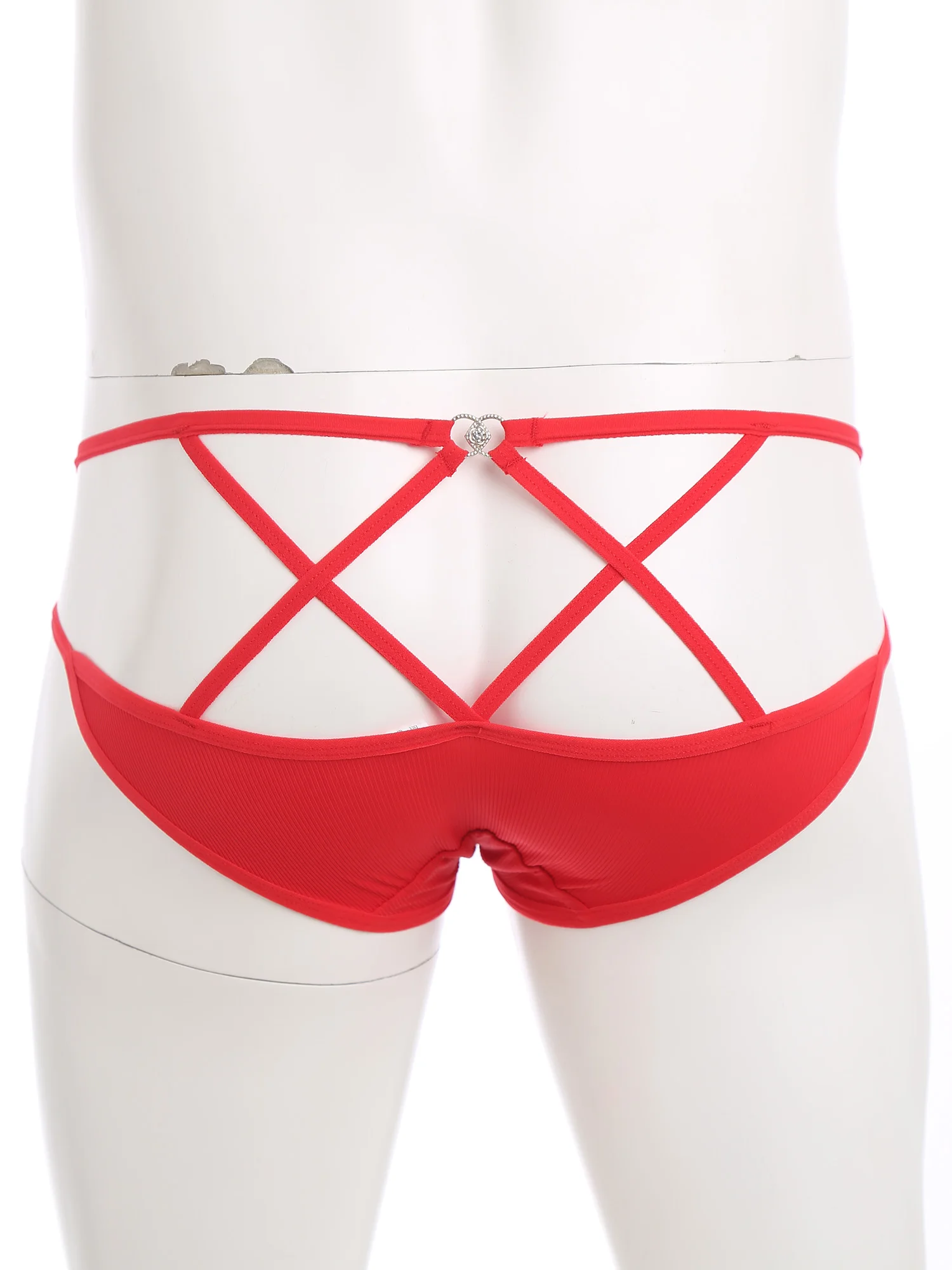 Men's Floral Lace Closed/Opened Crotch Lingerie with Bow