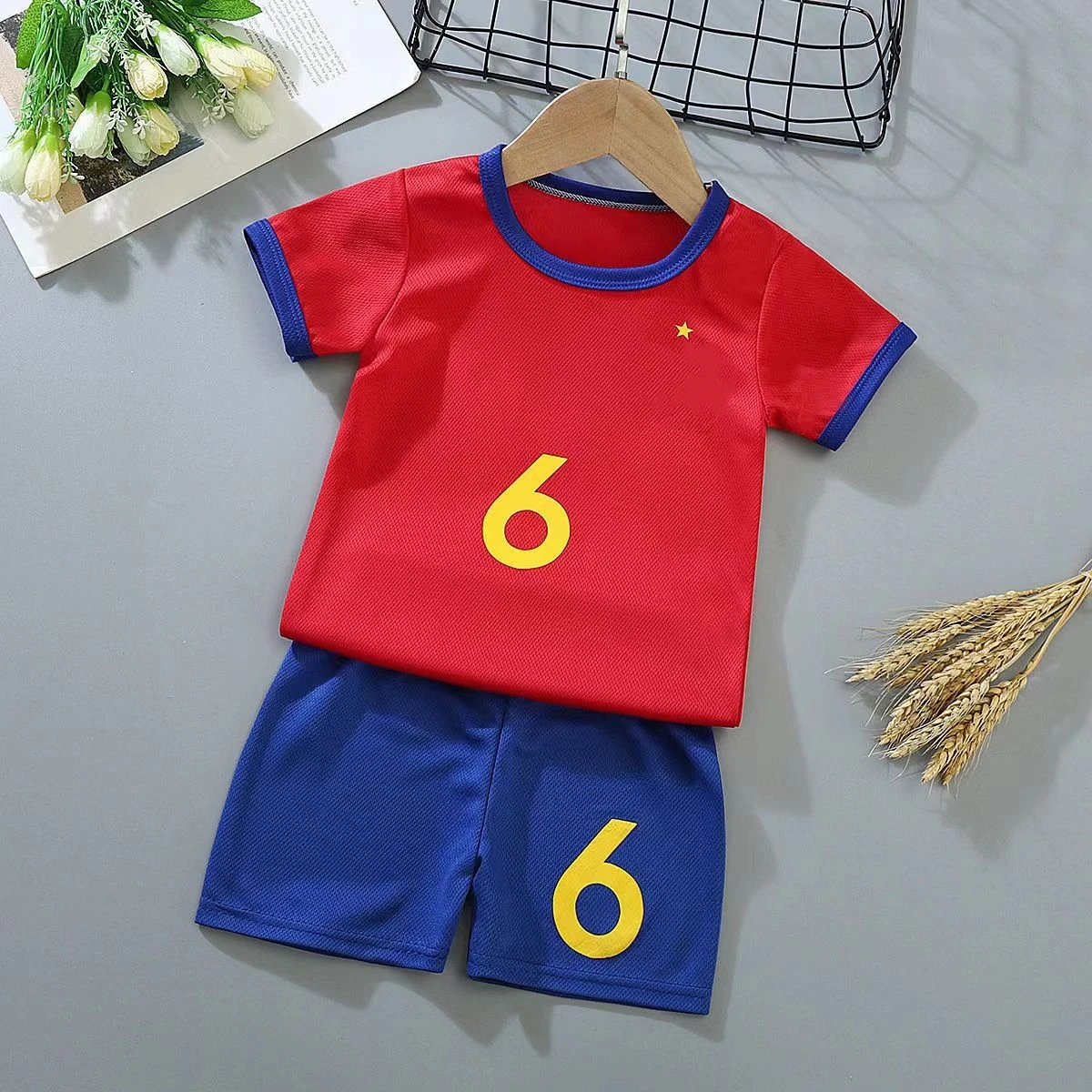 Kids Football Jersey Boy Soccer Jersey Set Polyester Soccer Breathable Football Uniform For Children girl Jersey shorts sets