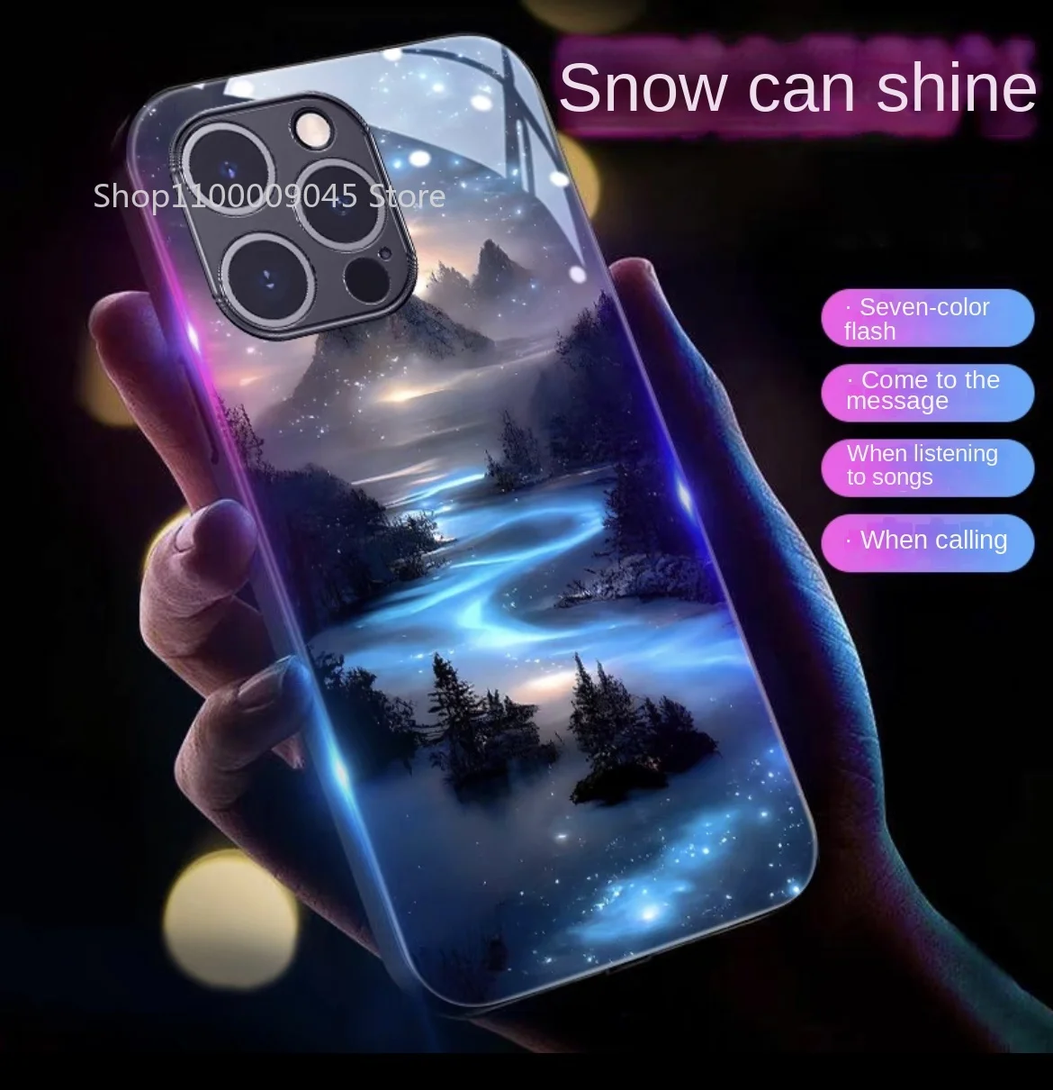 

Smart LED Light Glowing Luminous Tempered Glass Phone Cases For OPPO Rene 3 4 5 6 7 8 9 10 Pro Plus SE Find X5 X6 Cover Funda