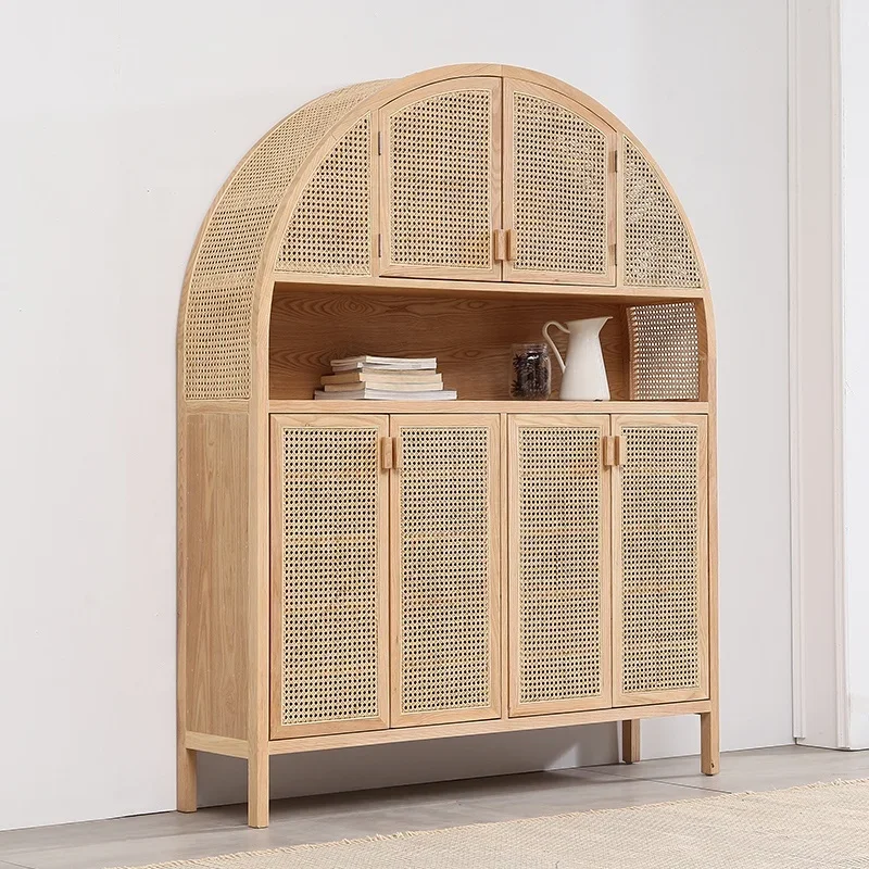 Modern Design Nordic Air Rattan Living Room Sideboard Cane Cabinet