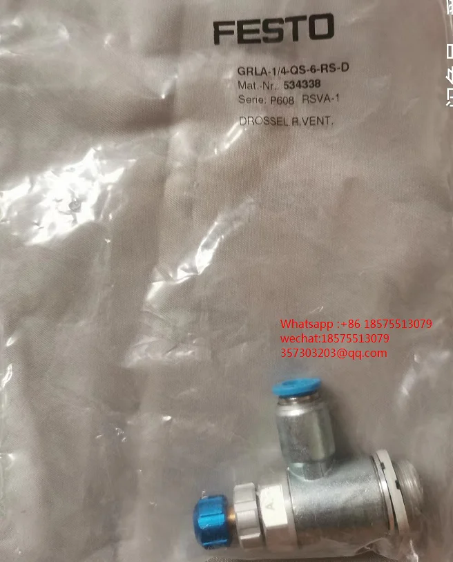 FESTO GRLA-1/4-QS-6-RS-D 534338 GRLA-1/8-QS-6-RS-D 197581 Throttle Valve