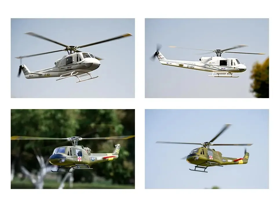 4블레이드 플라이윙 UH1 V4 RC 스케일 헬리콥터 ACE 플라이트 컨트롤 GPS 메탈 로터 470 클래스 6채널 RC 헬리콥터 UH1 휴이 헬리콥터